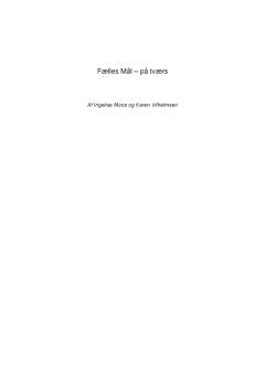 Fælles mål - på tværs