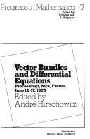 Vector bundles and differential equations : proceedings, Nice, France, June 12-17, 1979