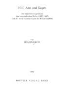Hof, Amt und Gagen : die täglichen Gagenlisten des burgundischen Hofes (1430-1467) und der erste Hofstaat Karls des Kühnen (1456)
