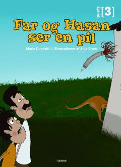 Far og Hasan ser en pil