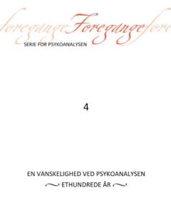 Foregange : serie for psykoanalysen. Bind 4 : En vanskelighed ved psykoanlysen - ethundrede år