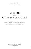 Mesure de la richesse lexicale : théorie et vérifications expérimentales : études stylométriques et sociolinguistiques