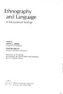 Ethnography and language in educational settings