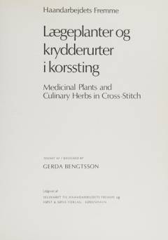 Lægeplanter og krydderurter i korssting