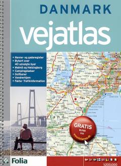Danmark vejatlas med oplevelser: Danmark vejatlas