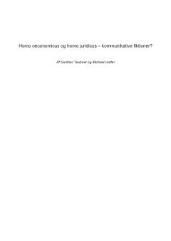 Homo oeconomicus og homo juridicus - kommunikative fiktioner?