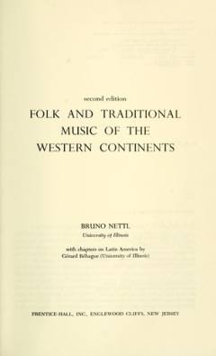 Folk and traditional music of the Western continents