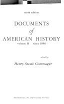 Documents of American history. Volume 2 : Since 1898