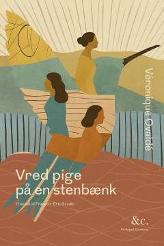 Vred pige på en stenbænk