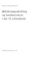 Befolkningsudvikling og familiestruktur i det 18. århundrede