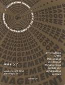 ASIS '92 : proceedings of the 55th ASIS annual meeting, Pittsburgh, Pa October 26-29, 1992