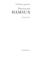 Processen mod Hamsun. 1. bind