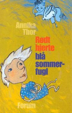 Rødt hjerte blå sommerfugl
