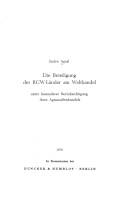 Die Beteiligung der RGW-Länder am Welthandel unter besonderer Berücksichtigung ihres Agraraussenhandels