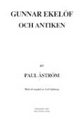 Gunnar Ekelöf och antiken. Paul Åströms förlag