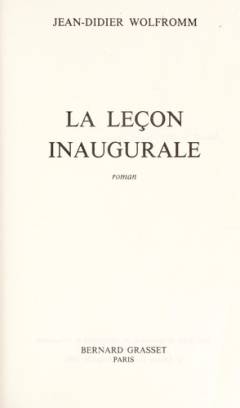 La leçon inaugurale
