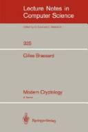 Modern cryptology : a tutorial