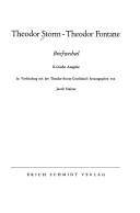 Theodor Storm - Theodor Fontane : Briefwechsel : Kritische Ausgabe