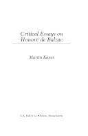 Critical essays on Honoré de Balzac
