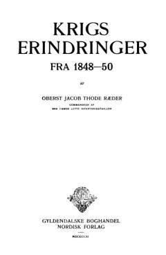 Krigs Erindringer fra 1848-50
