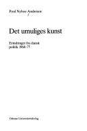 Det umuliges kunst : erindringer fra dansk politik 1968-77