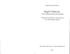 Hegel's dialectic : five hermeneutical studies