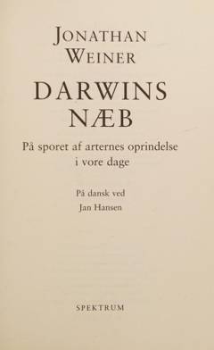Darwins næb : på sporet af arternes oprindelse i vore dage