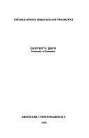 Explorations in semantics and pragmatics