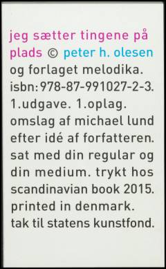 Jeg sætter tingene på plads : digte