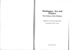 Heidegger, art and politics : the fiction of the political