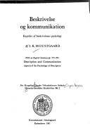 Beskrivelse og kommunikation : kapitler af beskrivelsens psykologi