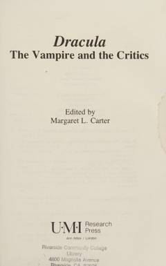 Dracula : the vampire and the critics