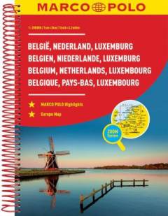 België, Nederland, Luxemburg : Benelux: 1:200000 ; met landschappelijk mooie routes en bezienswaardigheden, uitklapbare overzichtskaart, afstandstabel, register van plaatsnamen, 15 stadsplattegronden, met Europakaarten = Belgique, Pays-Bas, Luxembourg = Belgien, Niederlande, Luxemburg