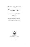 Yours etc. : letters to the press
