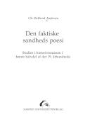Den faktiske sandheds poesi : studier i historieromanen i første halvdel af det 19. århundrede
