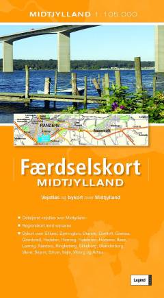 Færdselskort Midtjylland : vejatlas og bykort over Midtjylland : Midtjylland 1:105000
