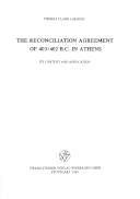 The reconciliation agreement of 403/402 B.C. in Athens : its content and application