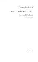 Med andre ord : om Henrik Nordbrandts poetiske sprog