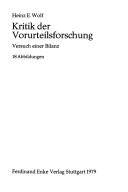 Kritik der Vorurteilsforschung : Versuch einer Bilanz