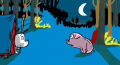 Ib. 7 : Ib siger godnat til en gris