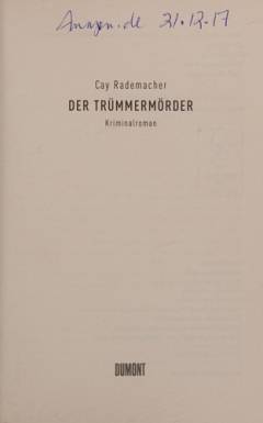 Der Trümmermörder : Kriminalroman