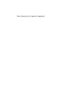New directions in cognitive linguistics