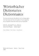 Wörterbücher : ein internationales Handbuch zur Lexikographie = Dictionaries : an international encyclopedia of lexicography = Dictionnaires : encyclopédie internationale de lexicographie