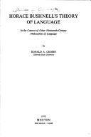 Horace Bushnell's theory of language : in the context of other nineteenth-century philosophies of language