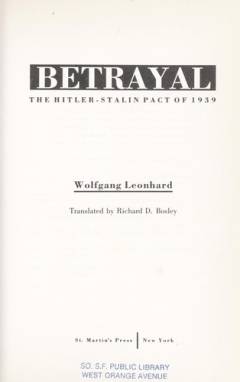Betrayal : the Hitler-Stalin pact of 1939