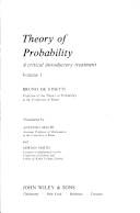 Theory of probability : A critical introductory treatment