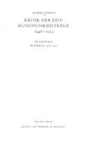Kritik der Zeit : Rundfunkbeiträge 1946-1952 : im Anhang: Beiträge 1928-1931