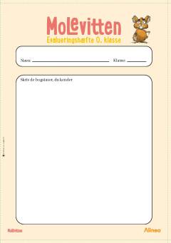Molevitten - evalueringshæfte 0. klasse