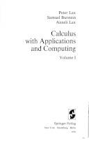 Calculus with applications and computing : Vol. 1