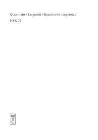 Quantitative Linguistik : ein internationales Handbuch = Quantitative linguistics : an international handbook